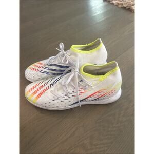 Adidas Mens Predator Edge.3 Indoor Soccer Shoes GV8517 White Solar Yellow Sz 6.5